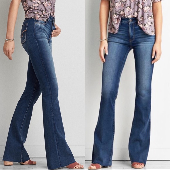 American Eagle Outfitters Denim - NWOT A&E | High Rise Slim Flare Raw Hem Jeans